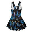 thumbnail image 2 of COEQINE Girls One Piece Swimsuit with Skirt, Scoop Neck & V Back Fashion Swimming Bathing Suit Sleeveless Summer Beach Swimwear for Kids Age 10-11, Blue Butterfly Star, 2 of 8
