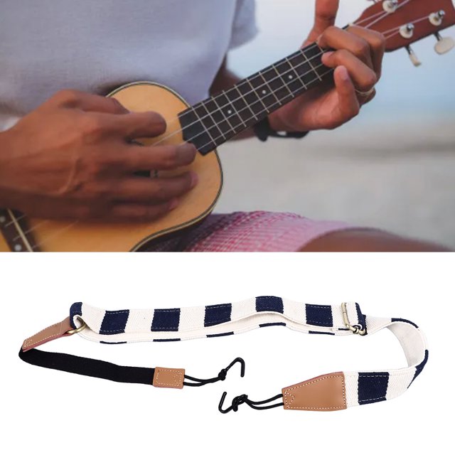 Adjustable Cotton Ukulele Strap Non Drilling Double Hook Shoulder Strap For Ukulele, Guitar, Bass, And Other String Instruments