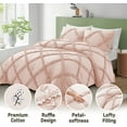 thumbnail image 3 of BedDecor 3 PC Luxury Diamond Ruffle "Peach, King/Cal King" 800 TC 100% Long Staple Egyptian Cotton Made Down Alternative Comforter, 3 of 5