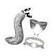 thumbnail image 4 of Conjunto de orejas y cola larga de animal para mujer, orejas de peluche, pinza para el pelo para graduación y Navidad. gris, 4 of 9