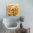 thumbnail image 4 of JRXY Canvas Wall Art Posters Room Decorations Prints Thankful Autumn Maple Leaves Hello Fall Golden Retriever Thanksgiving 12x12 in, 4 of 4