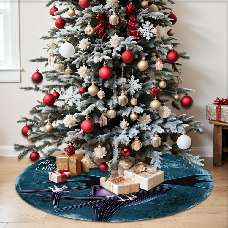 This Nightmare Before Christmas Xmas Tree Skirt is the perfect addition to your holiday decor, featuring iconic characters from the beloved film. The Halloween-inspired design adds a spooky twist to your Christmas tree, making it a unique and eye-catching centerpiece for your home this holiday season.