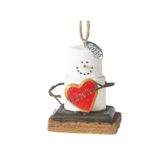 I Love You Smores Christmas Ornament with Heart, Great I Love You Gift for Boyfriend, Girlfriend, Husband, Wife, with 2024 hangtag, Comes in a Gift Box