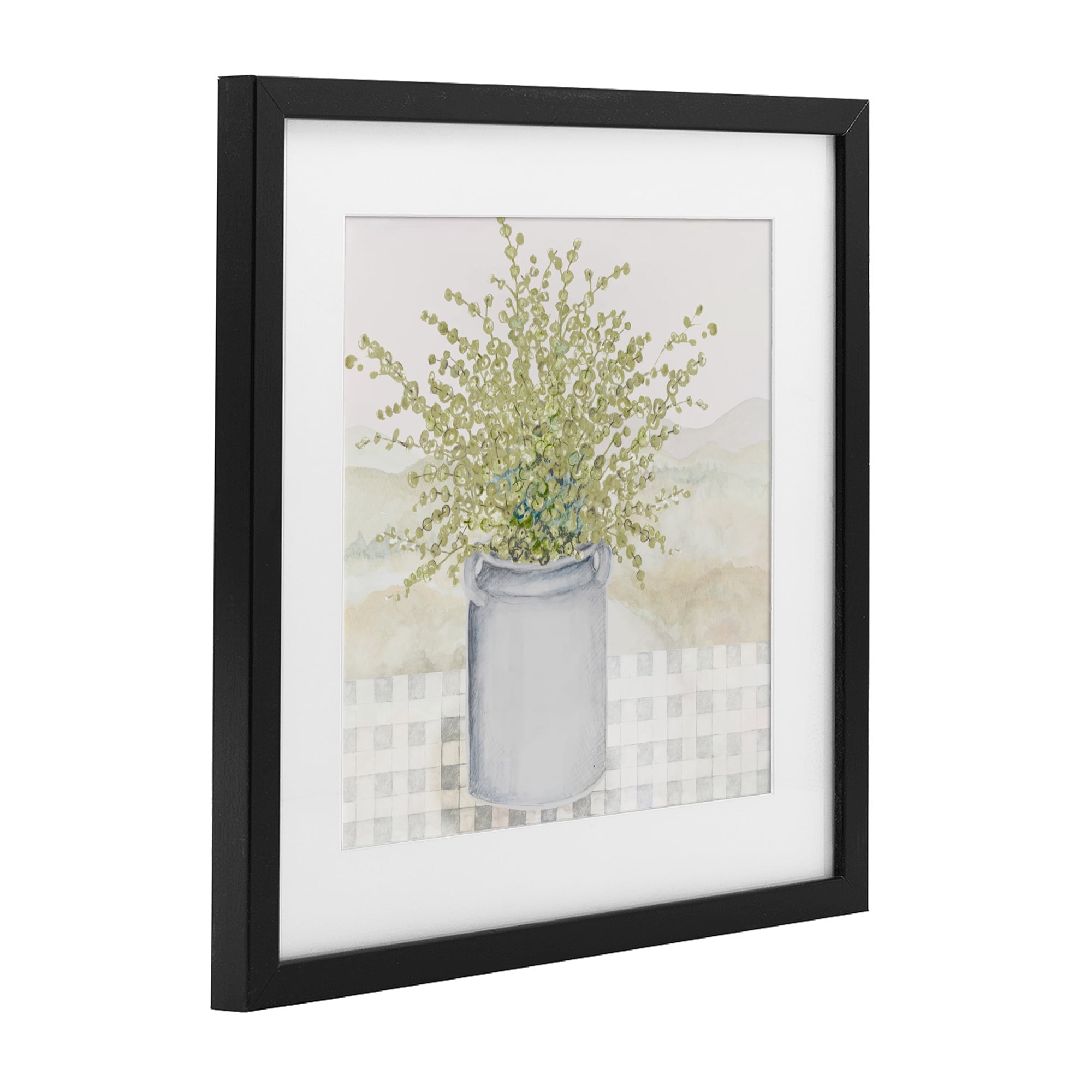 Stupell Industries Potted Farm Herbs Black Framed Print Under Glass, design by Janice Gaynor