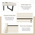 thumbnail image 4 of Christopher Knight Home King Size PU Leather Platform Bed Frame with Headboard, Curved Design, Trapezoidal Leg, White, 4 of 10