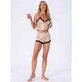 thumbnail image 3 of DARING DIVA Satin Lace Sleeveless Spaghetti Strap Cami Loungewear S Khaki, 3 of 7