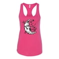 thumbnail image 2 of Wild Bobby Crescent Moon Astrology Puff Print Fashion Ladies Racerback Tank Top, Raspberry, X-Large, 2 of 6