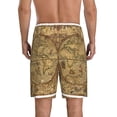 thumbnail image 3 of Naloa World Map1 Men's Short Pajama Pants, Lounge Comfort Shorts with Elasticized Waistband and Side Pockets - Small, 3 of 9