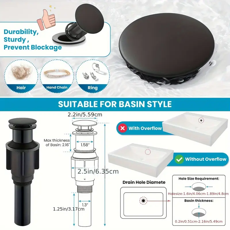 Bathroom Vessel Sink Faucet Basin Waterfall Vanity Tap with Drain Black