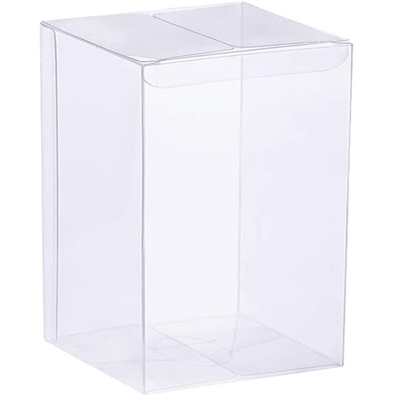 12PCS Transparent Boxes 4 x 4 x 8 inch, Candy Box, Clear Favor Boxes Gift Box for Wedding, Party and Baby Shower Favors