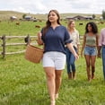 thumbnail image 3 of Agnes Orinda Women's Plus Size Blouses Pin Dots V Neck Ruffle Short Sleeve Spring Summer Boho Tops 1X Navy Blue, 3 of 8