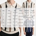 thumbnail image 2 of Ceisia Men's Striped Knit Polo Shirt Short Sleeve Button Collar Textured Fabric for Casual and Smart Wear Khaki XL Gifts for Father, 2 of 5