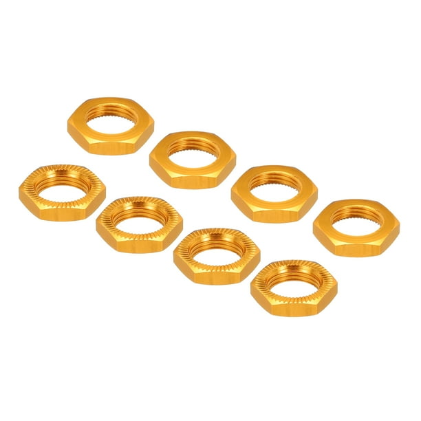 Tuerca de rueda RC Unique Bargains de Aluminio M12X1.0mm 17mm dorado 8 piezas