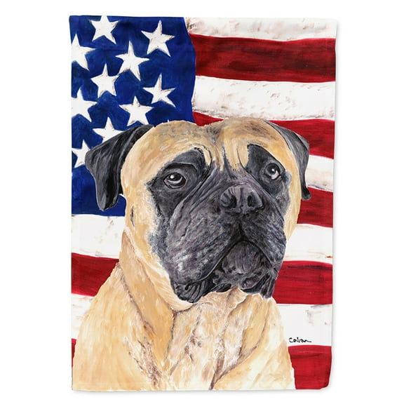 USA American Flag with Mastiff Garden Flag