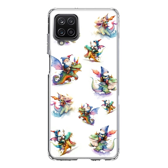 MUNDAZE Samsung Galaxy A22 5G Shockproof Clear Hybrid Protective Phone Case Cute Fairy Cartoon Gnomes Dragons Monsters Cover