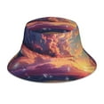 thumbnail image 3 of Daiia Dreamy Dandelion Sunset Pattern Bucket Hat - Trendy Cotton Sun Hat for Beach, Golf, Fishing - Fun Outdoor Vacation Boonie for Men and Women, 3 of 9