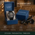 thumbnail image 6 of Geoffrey Beene Men’s Black Leather Dress Watch – 42mm Quartz Analog Wristwatch with Date, Water Resistant, Classic Business & Casual Style, 6 of 7