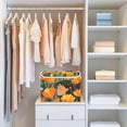 thumbnail image 6 of Foldable Fabric Storage Bin With Handle Collapsible Basket Box Storage With Lid Organizer Standing on The Orange Florals, 6 of 7