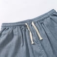 thumbnail image 4 of KIHOUT Men's Linen CalfLength Shorts Elastic Drawstring Waist with Pockets for Summer Beach and Casual Wear, 4 of 6