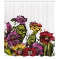 thumbnail image 3 of Ambesonne Cactus Shower Curtain, Potted Plant Blossom, 69"Wx75"L, Multicolor, 3 of 3