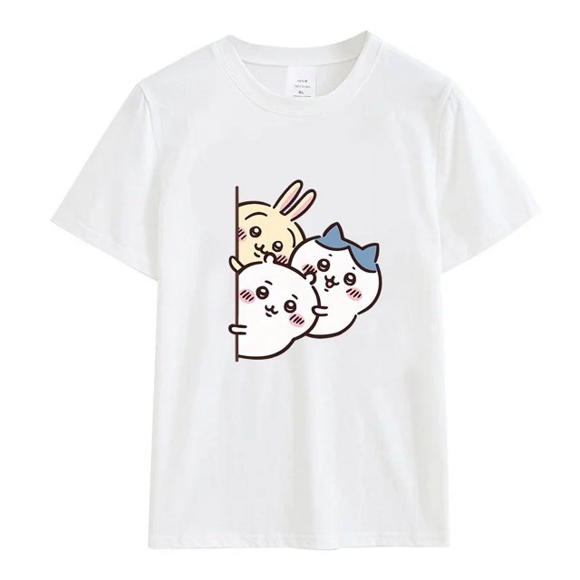 Vêtements pour Femmes Chiikawa Dessin Animé Été Vêtements Imprimés Femmes Blanc Graphique Mode Féminine Mode Urbaine Décontracté Hauts Tee R TG
