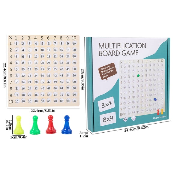 SIYTUAU Multiplication Tables Learning Toy Math Teaching Puzzle For Elementary School Wooden Calculation Practice Board Blue Wood