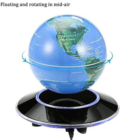 LYNICESHOP 6 Magnetic Levitation Floating Globe Anti Gravity Rotating World Map with LED Light for Children Educational Gift Home Office Desk Decoration