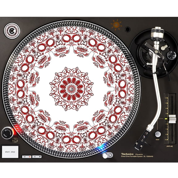 KuzmarK™ 12" DJ Turntable Slipmat - Sugar Skull Spiral