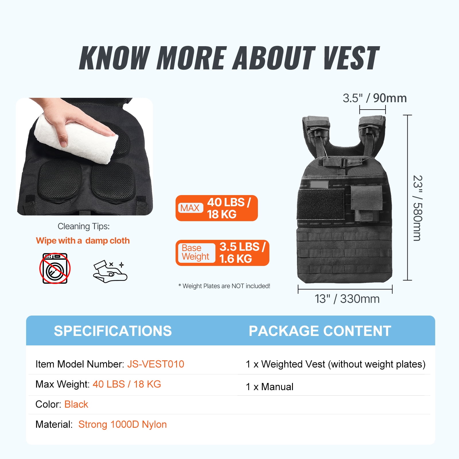 KFFKFF Weighted Vest, 40lb Weighted Attire, Customizable Body Weight Covering for Both Genders, Exercise Gear for Power and Stamina Development, Sprinting, Leisurely Strolls, Physical Fitness