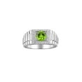thumbnail image 1 of RYLOS Men's Ring Sterling Silver Ring, 7MM Round Shape Gemstone Designer Style Rings Peridot August Birthstone Rings Silver Size 13, 1 of 7