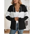thumbnail image 2 of Cogild Sweaters Cardigans for Womens Zipper Up Striped Color Ribbed Cardigans for Womens Winter Fall Cardigans, 2 of 7
