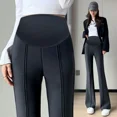 thumbnail image 3 of Maternidad primavera nuevo estilo pantalones Bootcut adelgazantes para mujer aberturas laterales suaviza tu silueta muestra prendas de vestir exteriores de alto adelgazamiento, 3 of 5