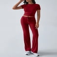 thumbnail image 4 of LYMAYTER Short Sleeve Sets for Women Summer Solid Color Shirt 2 Piece Outfits Fashion Tracksuit Sets S-XL, 4 of 9