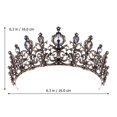thumbnail image 2 of Corona Negra Corona Gótica para Mujer Tocados Decoración de Halloween Cumpleaños Retro Diamantes de Imitación Corona de Reina Barroca Negra Corona de Novia de Boda, 2 of 7