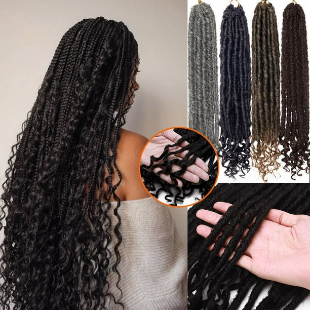 Sego Curly Faux Locs Crochet Hair Goddess Locs Crochet Hair Extensions Hippie Locs Synthetic Braids Boho Style Walmart Com