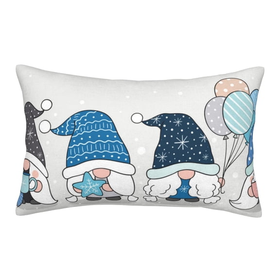 Fuzoiu Snow Gnome for Winter Print Fuzzy Pillowcases, Super Soft Pillow Case Cover with Zipper for Bedroom, Sofa, Couch,Cozy Pillow Shams for All Seasons-14"x20"