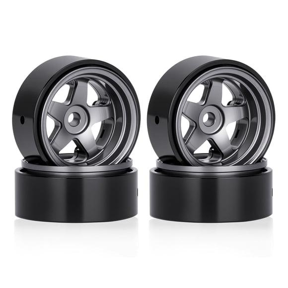 Bunblic 4x Roues à Billes de 0,7 Po Pièce de Rechange Pièces de Remplacement pour Véhicule RC Voiture 1/30 Couleur Titane