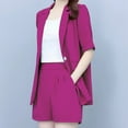 thumbnail image 2 of CHUMUD Formal Womens 2 Piece Sets Summer Dressy Work Short Sleeve Blazer and High Waist Shorts Suit Set Business Casual Outfits Matching Set (Avail for Plus Size), 2 of 5