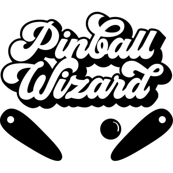 Pinball Wizard Classic Arcade Game Fun Pro Wall Decals for Walls Peel and Stick wall art murals Black Medium 18 Inch