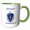Green/White, variant on 3drose, State Flag of Massachusetts (pd-us), 11oz Two-tone Green Mug