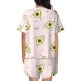 thumbnail image 3 of Lsque Avocado Doing Sport Yoga Women's Short-Sleeved Pajama Set - 2 Piece Soft and Lightweight Sleepwear Set-XX-Large, 3 of 9