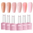 thumbnail image 1 of Set de esmaltes de uñas en gel FZANEST Jelly Nude 6 colores con lámpara UV/LED, 1 of 7