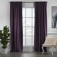 thumbnail image 4 of 3S Brother's Extra Long Room Darkening 180" Length Faux Velvet Purple Curtain Drapes - Hanging Back Tab 5-25 Feet Custom Made ( 1 Panel ) - Made in Turkey (100"Wx180"L), 4 of 5