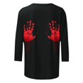 thumbnail image 4 of Pisexur Chandails en Molleton d'Halloween pour Femmes Manches 3/4 Col Rond Chandails en Molleton Graphiques Amusants Chandails à Capuchon Chandail Tops Tendance Automne Chandail Tops Blouses, 4 of 5