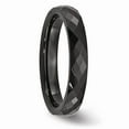 thumbnail image 4 of Black Ceramic Ring Band Wedding Standard Faceted 4mm Polished, 4 of 6