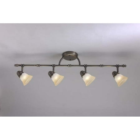 - Aztec Lighting Transitional Antique Brass 4-light Rail/ Semi-flush Fixture