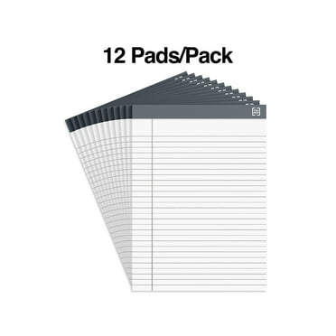 TRU RED Notepads 8.5" x 11.75" Wide Ruled White 50 Sheets/Pad 24/Carton TR59911/TR573VS