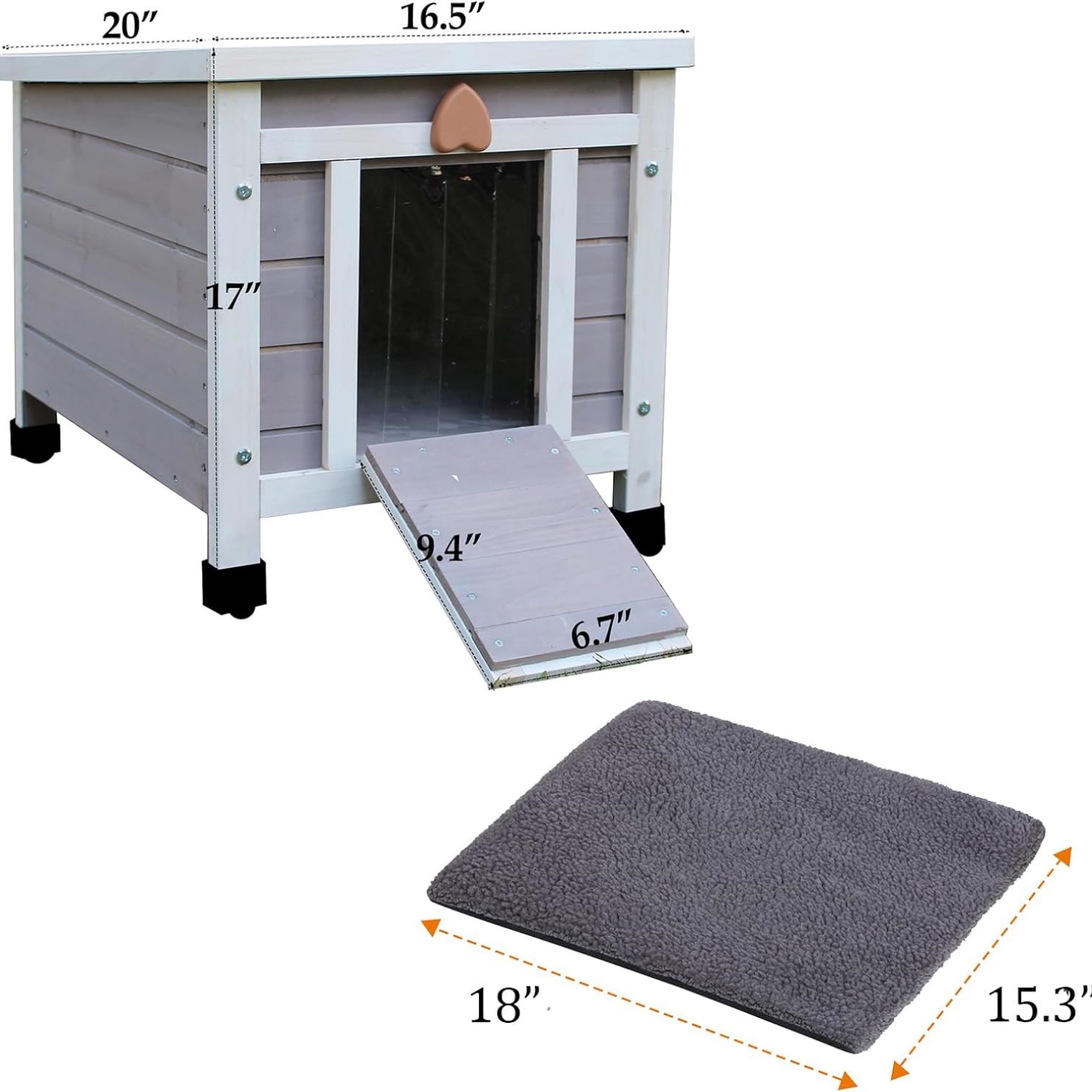 Outdoor Cat House,Outdoor cat Houses for Feral Cats Weatherproof Rabbit Hutch Small, Wooden Small Pet House and Habitats