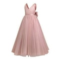 thumbnail image 6 of Girls Dresses Toddler Kids Solid Sleeveless Bow Tulle Patchwork Party Princess Dress Clothes 4-14Y, 6 of 8