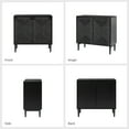 thumbnail image 5 of Boho Storage Accent Cabinet 2 Rope Woven Doors Set of 2 with Cable Management Black, 5 of 7